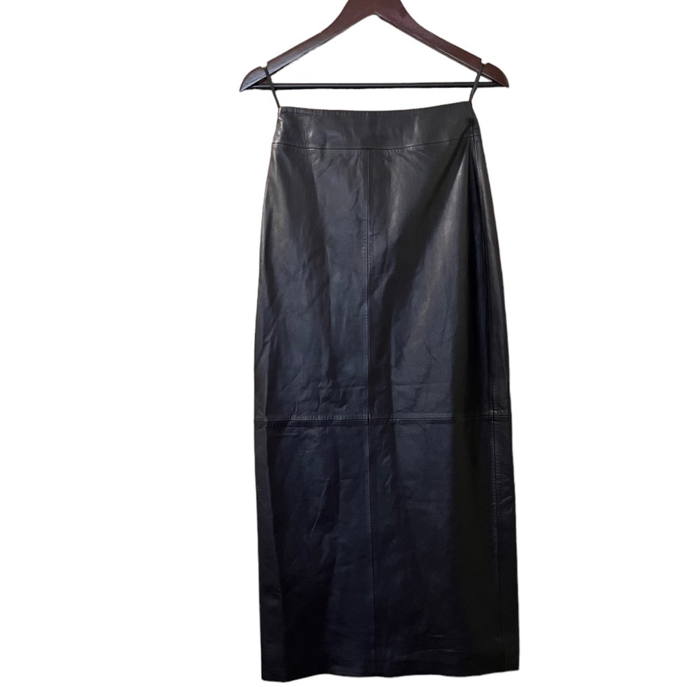 Dagmar Leather Skirt Button Detail Midi Skirt Sz Us 2 Eu 32 — image 8 of 8
